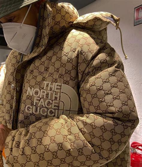 gucci x the north face ivory puffer jacket|north face and Gucci collab.